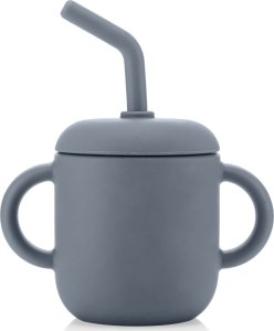 Reer Kubek silikonowy niewysypek ze słomką pokrywką na przekąski 2w1 180ml REER 8