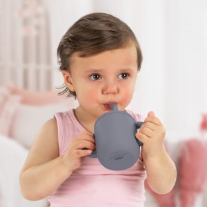 Reer Kubek silikonowy niewysypek ze słomką pokrywką na przekąski 2w1 180ml REER 10