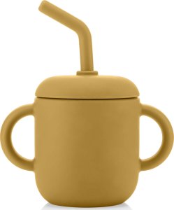 Reer Kubek silikonowy niewysypek ze słomką pokrywką na przekąski 2w1 180ml REER 7