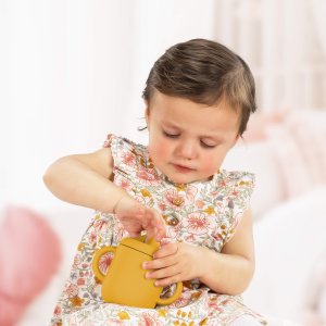 Reer Kubek silikonowy niewysypek ze słomką pokrywką na przekąski 2w1 180ml REER 8