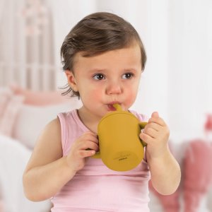 Reer Kubek silikonowy niewysypek ze słomką pokrywką na przekąski 2w1 180ml REER 9
