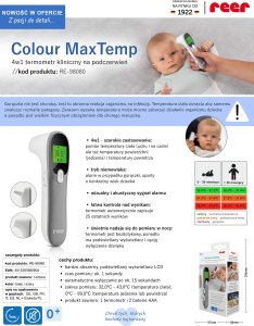 Termometr Reer Termometr bezdotykowy na podczerwień medyczny 4w1 1sek Colour MaxTemp REER 13