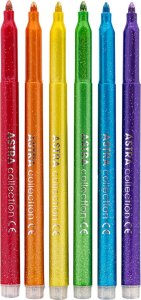 Astra Brokatowe flamastry mazaki pisaki z brokatem 6 kolorów ASTRA 3
