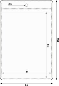 Stamal Identyfikator pionowy holder A7 kieszonka 81x110mm +smycz x20kpl 5