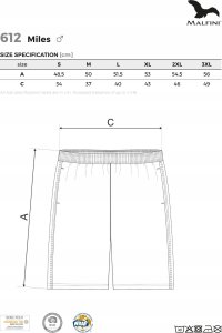 MALFINI Miles 612 - ADLER - Szorty męskie, 150 g/m2, 100 % micro poliester - czerwony 2XL 7