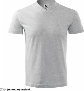 MALFINI V-neck 102 - ADLER - Koszulka unisex, 160 g/m2 - jasnoszary melanż XL 1