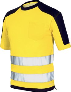 INDUSTRIAL STARTER IS-08186 - T-shirt roboczy odblaskowy w 50% z bawełny - pomarańczowo-granatowe L 1