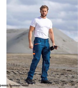 Ardon ARDON CREATRON - męskie spodnie do pasa strecz bawełniana strefa kolan wzmacniana kieszenie na nakolanniki ADNAdaptBelt - niebieski H6660 56 1