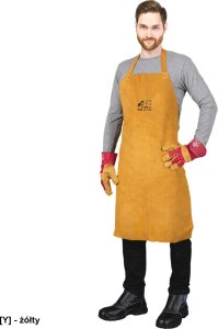 Weldoy WY-FSB - fartuch spawalniczy skórzany przedni, zakładany na szyję, - czerwony - 60X90 cm. uni (60x90) 3