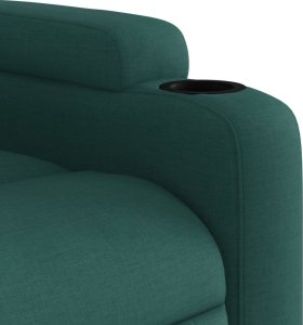 vidaXL Elektryczny fotel rozkładany, ciemnozielony, obity tkaniną 11