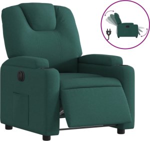 vidaXL Elektryczny fotel rozkładany, ciemnozielony, obity tkaniną 2