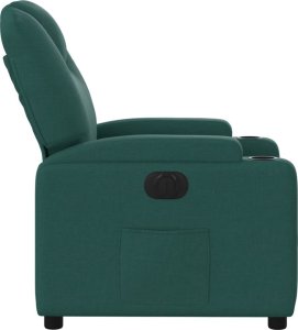 vidaXL Elektryczny fotel rozkładany, ciemnozielony, obity tkaniną 10
