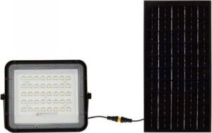 Naświetlacz V-TAC Projektor LED Solarny V-TAC 10W Pilot, AUTO, Timer, IP65 Czarny VT-80W 4000K 800lm 1