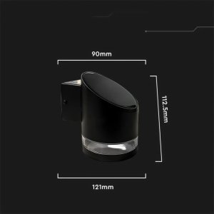 Kinkiet V-TAC Kinkiet Ogrodowy Ścienny Solarny 1W LED Czarny IP54 VT-1138 3000K 70lm 3