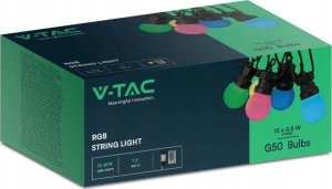 V-TAC Girlanda Ogrodowa V-TAC (sznur) LED 13mb 15x0,5W IP44 VT-713S RGB 30lm 4