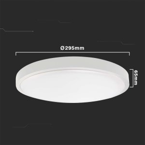 Lampa sufitowa V-TAC Plafon V-TAC 24W LED Okrągły 35cm Natynkowy Pilot Czujnik Ruchu IP44 Biały VT-8624S 3000K 2500lm 15