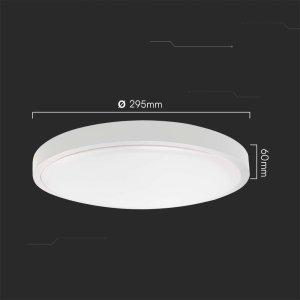 Lampa sufitowa V-TAC Plafon V-TAC 24W LED Okrągły 35cm Natynkowy Pilot Czujnik Ruchu IP44 Biały VT-8624S 3000K 2500lm 4