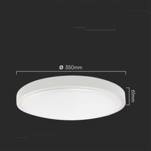 Lampa sufitowa V-TAC Plafon V-TAC 24W LED Okrągły 35cm Natynkowy Pilot Czujnik Ruchu IP44 Biały VT-8624S 3000K 2500lm 10