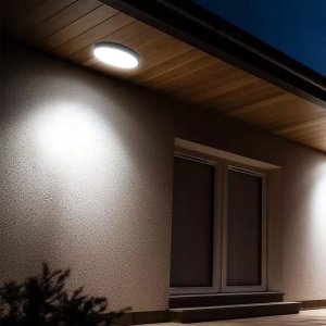 Lampa sufitowa V-TAC Plafon 36W LED Okrągły 42cm Natynkowy Pilot Czujnik Ruchu IP44 Czarny VT-8630S 4000K 3820lm 9