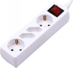V-TAC Przedłużacz 4 Gniazda z przełącznikiem V-TAC 2+2 (3G 1.5MM2 X 1.5M ) Biały VT-1117 1