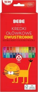 bebe Kredki ołówkowe dwustronne wytrzymałe Olo 24 kolory 2