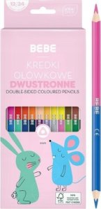 bebe Kredki ołówkowe dwustronne wytrzymałe Olo 24 kolory 4