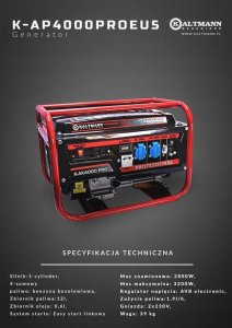 Agregat Kaltmann Generator prądotwórczy niezawodny 3200W 2