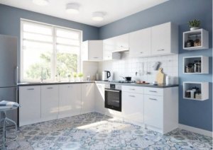 Deftrans Zestaw mebli kuchennych biały połysk 5 elementów 180 cm 2