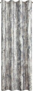 Eurofirany Zasłona na przelotkach z welwetu metaliczny nadruk MALIA 140X250 stalowa 1