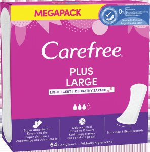 Carefree Plus Large wkładki higieniczne Light Scent 64szt. 12