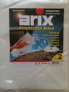 Arix ARIX - Ściereczka biała - uniwersalna biała - antybakteryjna - 37x50 cm - 3 szt. 3