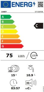 Zmywarka Candy Candy RapidÓ CF 5C6F0B Wolnostojący 15 komplet. C 8