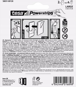 Tesa TESA 58031-00020-20 wieszak Wewnętrzna Hak na zdjęcia Biały 2 szt. 13