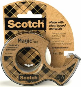 3M Scotch® Magic™ tape A Greener Choice, 1 rulle, 19mm x 20m + 1 genbrugsdispenser 1