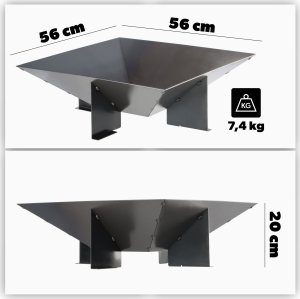 Palenisko ogrodowe Kadax Palenisko Ogrodowe Na Grill Ognisko Stalowe 56cm 2