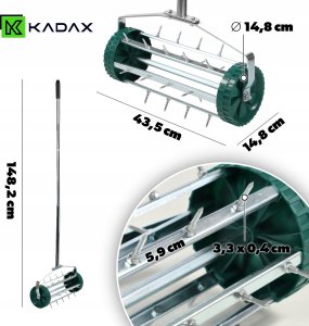 Kadax KADAX Aerator Ręczny Wertykulator Do Trawy Kolce 3