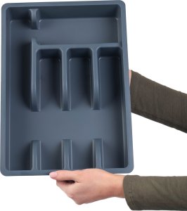 Kadax KADAX Wkład Do Szuflady Plastikowy Organizer sztućce Kuchenny Ciemny Szary 2