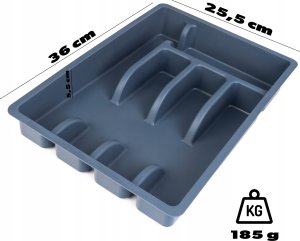 Kadax KADAX Wkład Do Szuflady Plastikowy Organizer sztućce Kuchenny Ciemny Szary 3