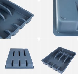 Kadax KADAX Wkład Do Szuflady Plastikowy Organizer sztućce Kuchenny Ciemny Szary 8