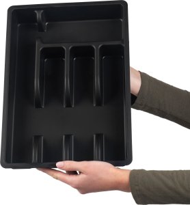 Kadax KADAX Wkład Do Szuflady Plastikowy Organizer Na sztućce Kuchenny Czarny 2