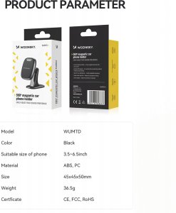 Wozinsky Uchwyt Wozinsky WUMTD na telefon magnetyczny na deskę rozdzielczą w samochodzie - czarny 4