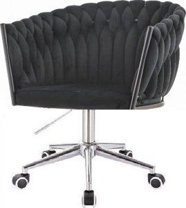 Krzesło biurowe Lugano Krzesło obrotowe TRECCIA OFFICE BLACK VELVET 1