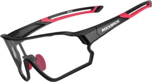 RockBros Okulary rowerowe fotochromowe z ramką i filtrami UV 400 UVA i UVB czarno-czerwone ROCKBROS 1