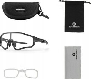RockBros Okulary rowerowe fotochromowe z ramką i filtrami UV 400 UVA i UVB czarne ROCKBROS 11