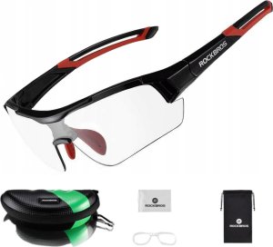 RockBros Okulary rowerowe fotochromowe z ramką i filtrami UV 400 UVA i UVB czarne ROCKBROS 14