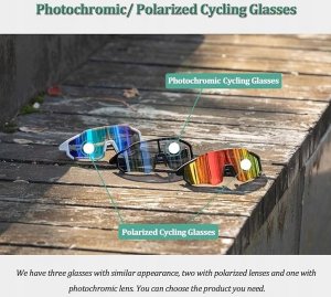 RockBros Okulary rowerowe fotochromowe z ramką i filtrami UV 400 UVA i UVB czarne ROCKBROS 21