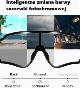RockBros Okulary rowerowe fotochromowe z ramką i filtrami UV 400 UVA i UVB czarne ROCKBROS 6
