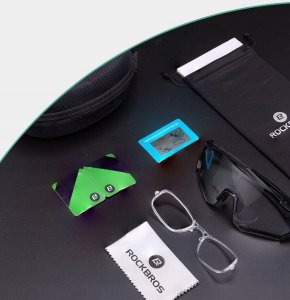 RockBros Okulary rowerowe fotochromowe z ramką i filtrami UV 400 UVA i UVB czarne ROCKBROS 7