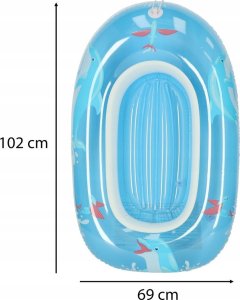 Bestway BESTWAY 34037 Kółko do pływania dla niemowląt koło pontonik dla dzieci dmuchany z siedziskiem łódka ponton niebieski 3+ 45kg 2