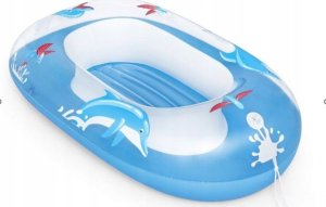 Bestway BESTWAY 34037 Kółko do pływania dla niemowląt koło pontonik dla dzieci dmuchany z siedziskiem łódka ponton niebieski 3+ 45kg 8